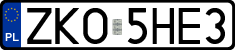 License plates of Poland, Regular car plates