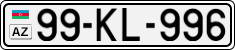 License plate of Azerbaijan, Cars