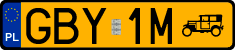 License plates of Poland, Oldtimers
