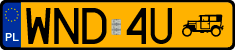 License plates of Poland, Oldtimers