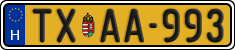 license plates of Hungary, Taxi (2022)