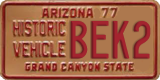 Arizona, Historic vehicle (XXXX)