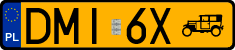 License plates of Poland, Oldtimers