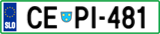 License plate of Slovenia, Cars
