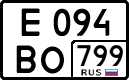 License plate Russia, Cars