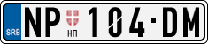 License plate of Serbia, Cars