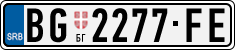 License plate of Serbia, Cars