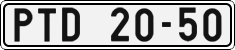 License plate of the Czech Republic, Cars (1960)