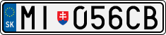 License plate of Slovakia, Cars