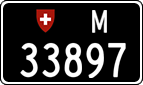 License plate of Switzerland, Military (black)