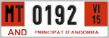 License plate of Andorra, Provisional (1234)