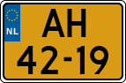 License plate of the Netherlands, Imported oldtimers (cars)