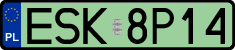 License plates of Poland, Electric vehicles