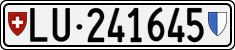 License plate of Switzerland, Cars