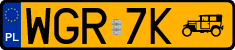 License plates of Poland, Oldtimers