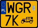 License plates of Poland, Oldtimers