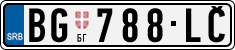 License plate of Serbia, Cars