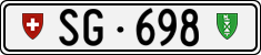 License plate of Switzerland, Cars