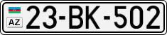 License plate of Azerbaijan, Cars