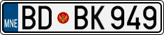 License plate of Montenegro, Cars