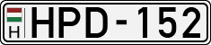 license plates of Hungary, Cars (1990)
