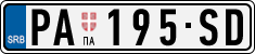 License plate of Serbia, Cars