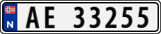 License plate of Norway, Cars