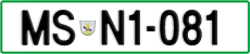 License plate of Slovenia, Cars