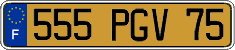 French license plate, FNI