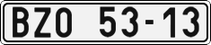 License plate of the Czech Republic, Cars (1960)