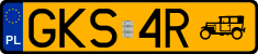 License plates of Poland, Oldtimers