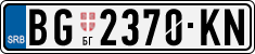License plate of Serbia, Cars