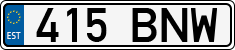 License plate of Estonia, Regular car plates