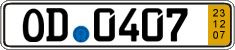 German license plate, Short-term transit plates