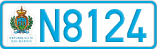 License plate of San Marino, Cars (A1234)