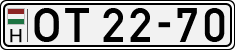 license plates of Hungary, Oldtimers (1990)