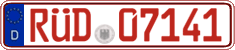 German license plate, Red license plates