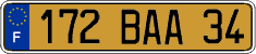 French license plate, FNI