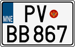 License plate of Montenegro, Cars