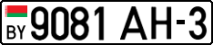License plate Belarus, Cars (2004)