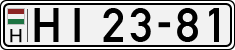license plates of Hungary, Army (1990)