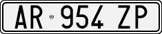 License plate of Italy, Cars (1994 year series)
