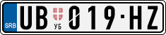 License plate of Serbia, Cars