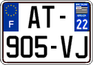 French license plate, SIV (ordinary)
