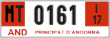 License plate of Andorra, Provisional (1234)