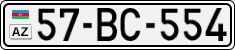 License plate of Azerbaijan, Cars