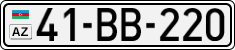 License plate of Azerbaijan, Cars