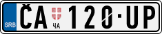 License plate of Serbia, Cars