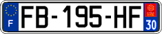French license plate, SIV (ordinary)