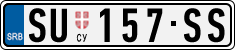 License plate of Serbia, Cars